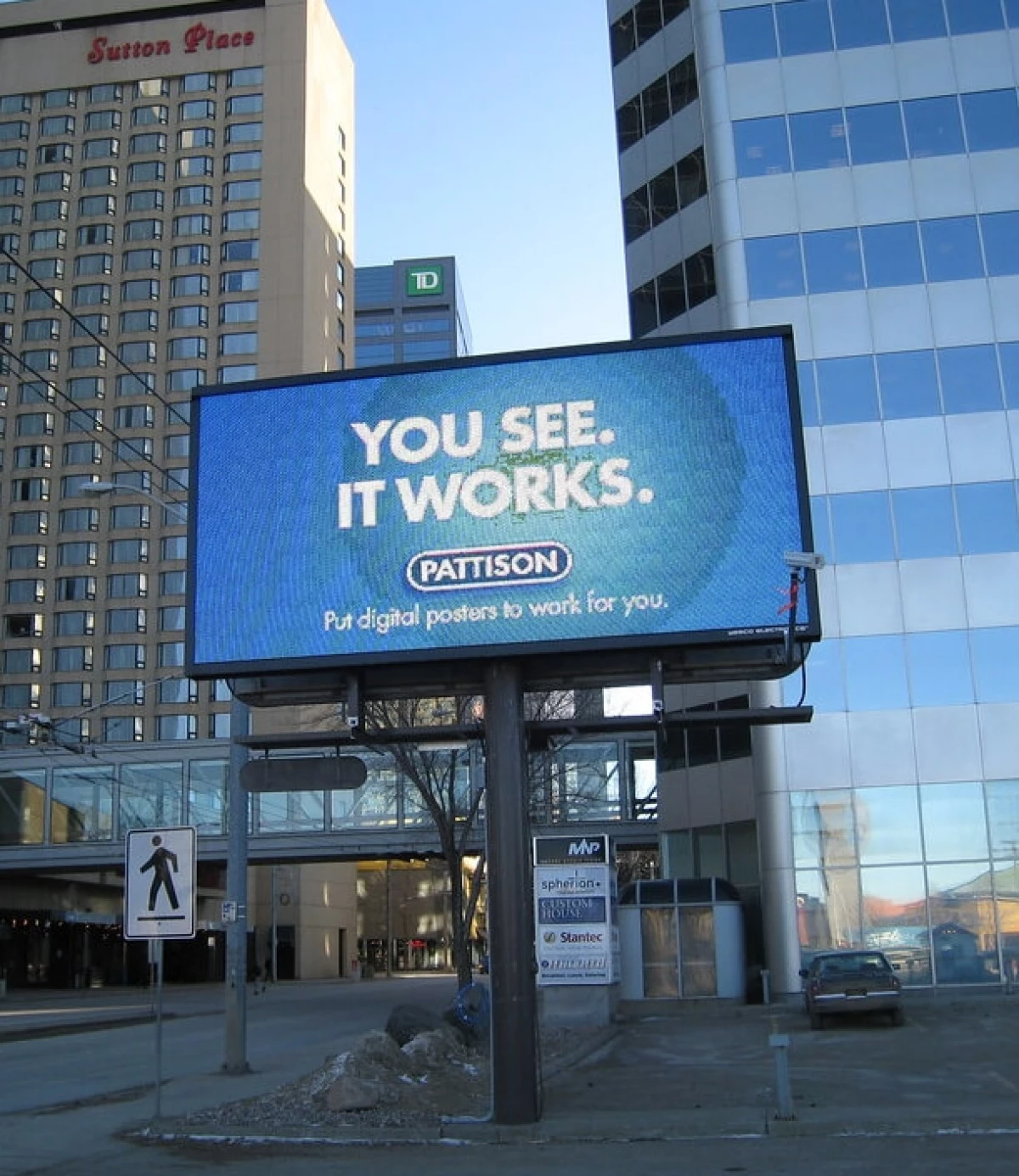 digital billboard in a city