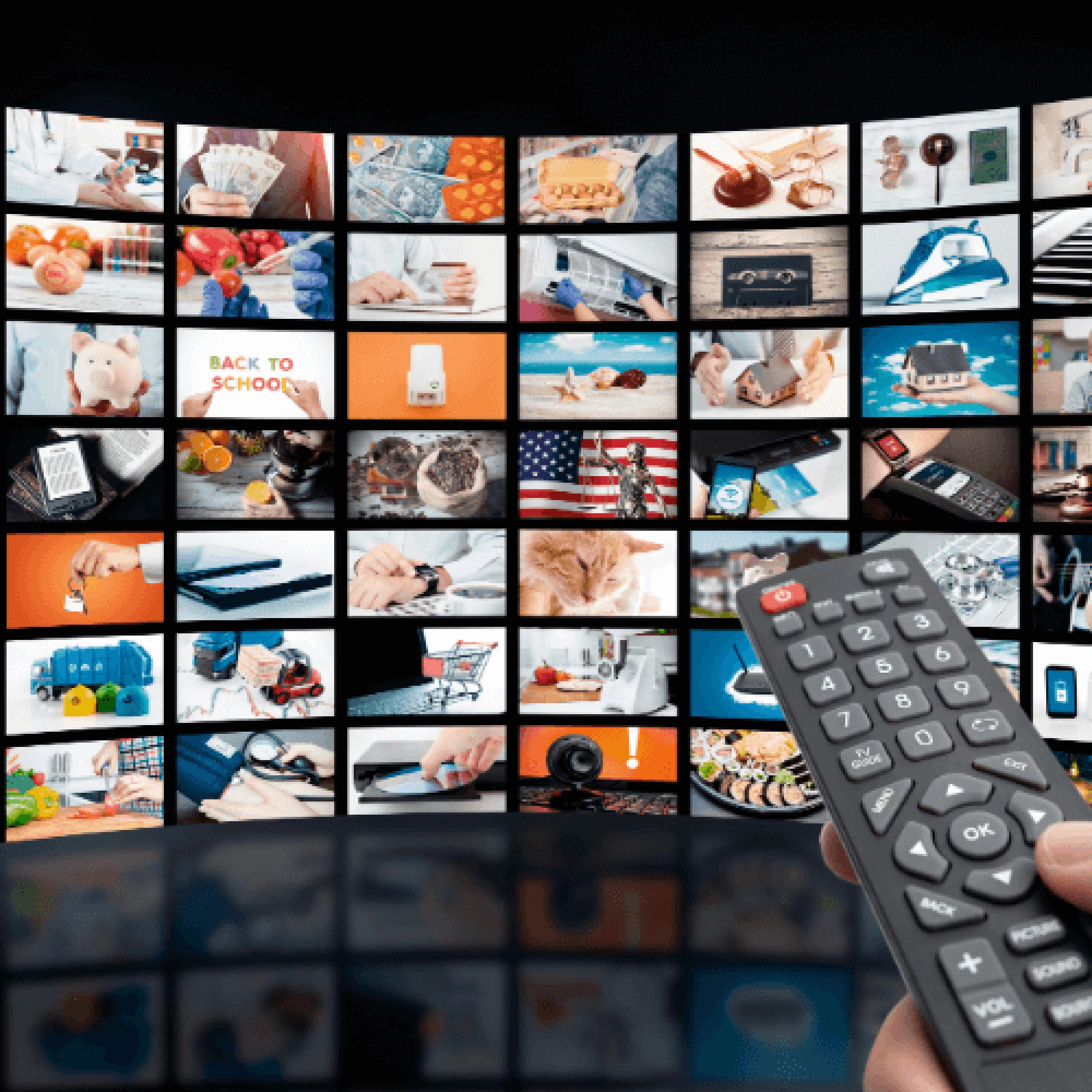 Streaming TV screen