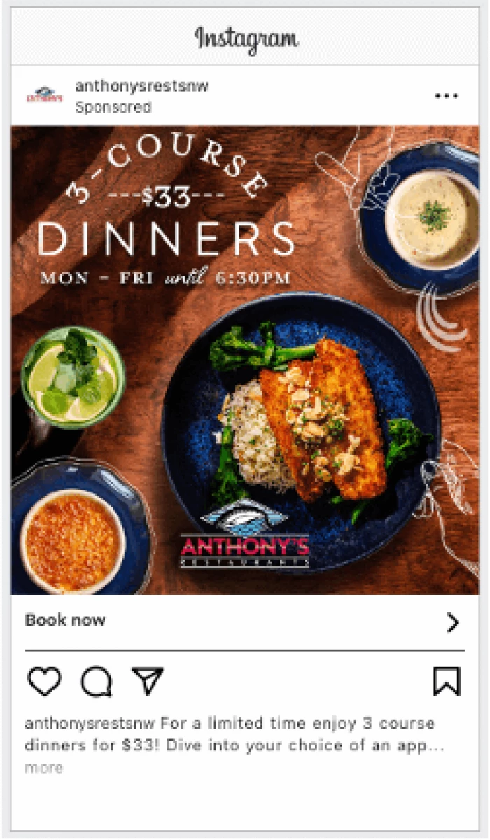 Featured image 2 for the Anthony's Restaurants Sunset Dinner Campaign case study