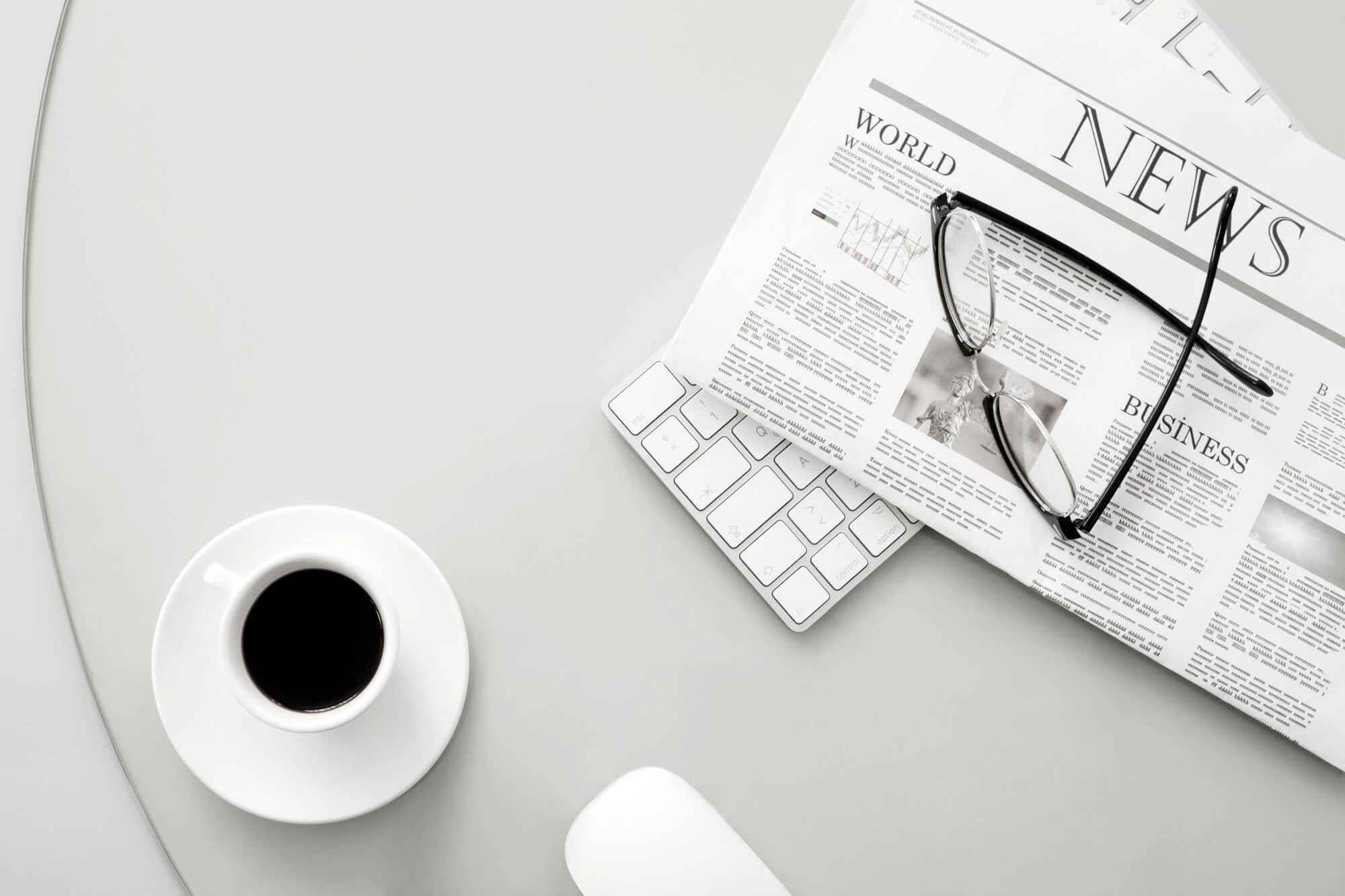 newspaper and coffee