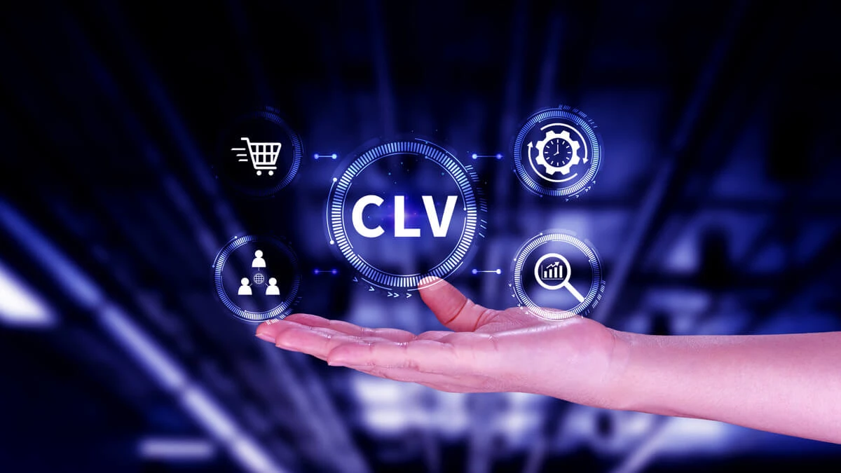 Digital image of CLV in the middle with digital icons around it
