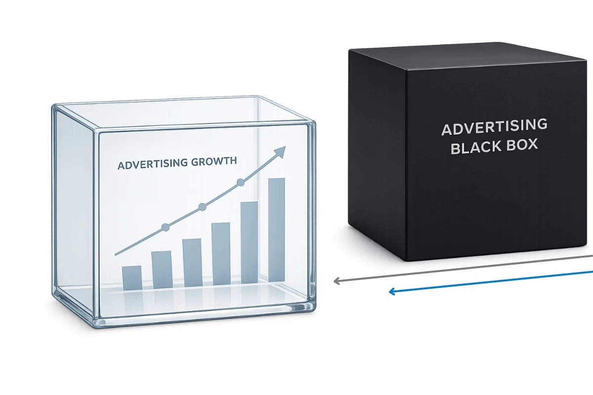 Black Box to Transparent Advertising Box